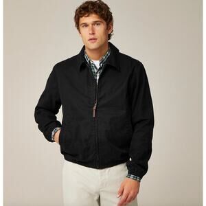 NEW J.Crew Harrington Jacket Cotton Twill Black Point Collar Retro Mens Small